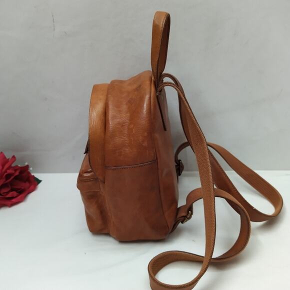 Madewell Brown Leather Zipper Pockets Top handle Backpack main image 13